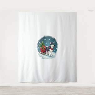 Tenture Marche Husky Festive