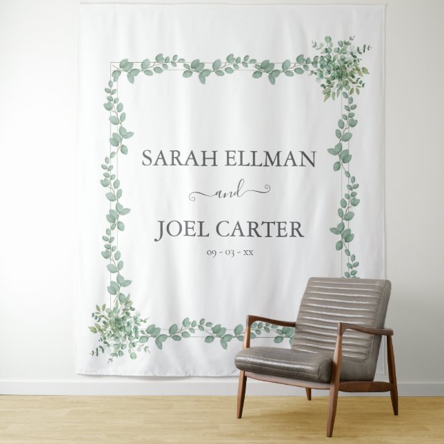 Tenture Mariage au Eucalyptus (En situation)