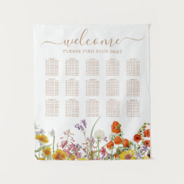 Tenture Mariage campagnard à fleurs sauvages colorées - Ta