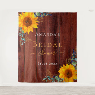 Tenture Mariage champêtre Bois brun Fleur de tournesol rus