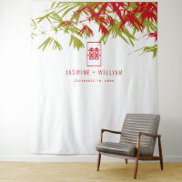Mariage chinois Feuille en bambou vert et rouge