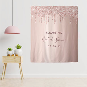 Tenture Mariage civil rose gold pailleté gouttes de glamou