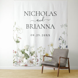 Tenture Mariage de jardin floral bohème à fleurs sauvages 