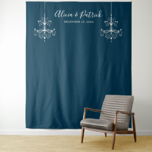 Tenture Mariage de lustres bleu marine Contexte photo