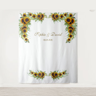 Tenture Mariage de tournesols rustiques Fond photo