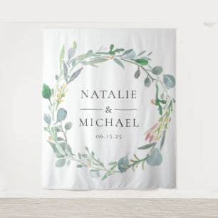 Tenture Mariage de verdure de guirlande d'eucalyptus