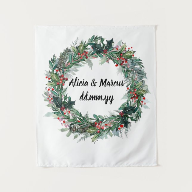 Tenture Mariage d'hiver, Réception Photo Booth (Devant)