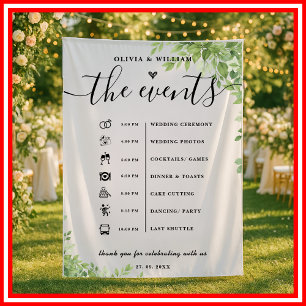 Tenture Mariage Élégant Feuilles de Sauge Verte Ordre des