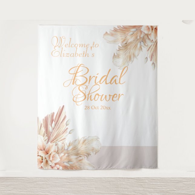 Tenture Mariage élégant floral aquarelle pour la douche de (Devant)