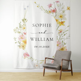 Tenture Mariage Élégant Moderne Fleur Sauvage Printemps Ét