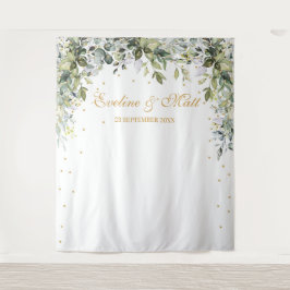 Tenture Mariage feuilles de eucalyptus feuillage verdure b