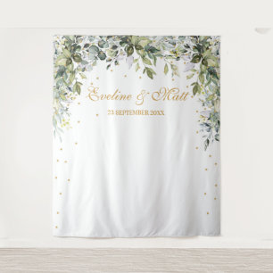 Tenture Mariage feuilles de eucalyptus verdure boho