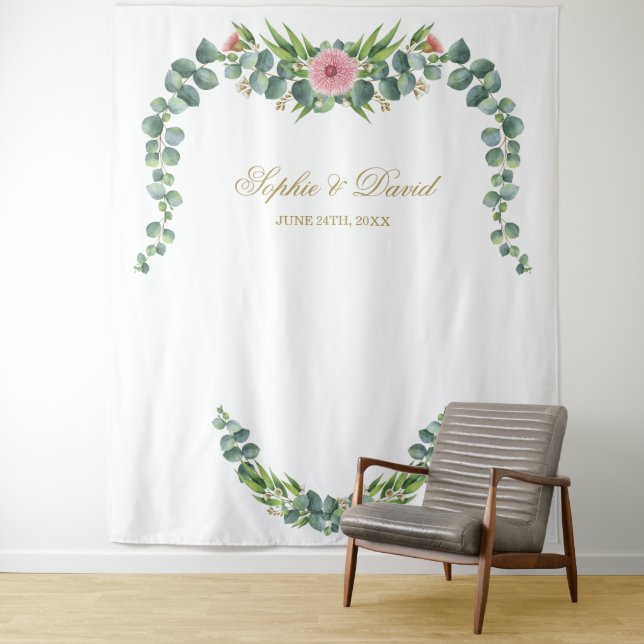 Tenture Mariage Fleurie Exotique Eucalyptus Luxuriant (En situation)