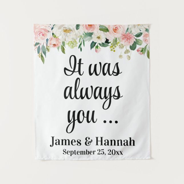 Tenture Mariage floral arrière-plan Réception Photo Booth  (Devant)