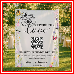 Tenture Mariage Floral Boho Fleur Sauvage Capturer l'Amour