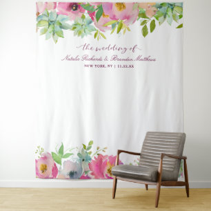 Tenture Mariage floral chic floral florissant fond