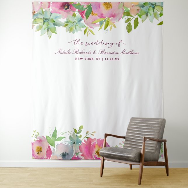 Tenture Mariage floral chic floral florissant fond (En situation)