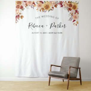 Tenture Mariage floral d'automne en arrière-plan Cabine ph