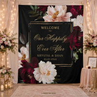 Mariage Floral Noir Burgundy Blush Sombre