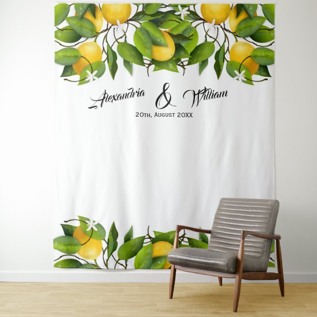 Tenture Mariage Fruit Citron Toile de Fond (En situation)
