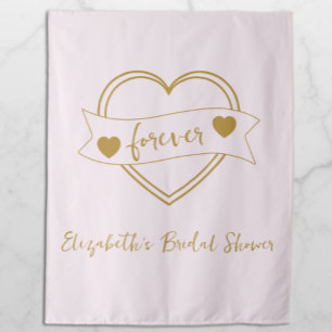 Tenture Mariage Gold Forever Hearts Shower de Mariée