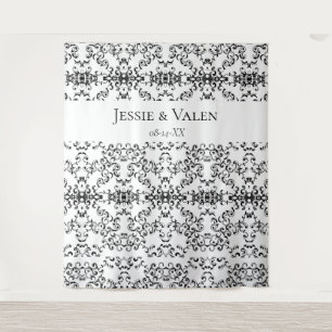Tenture Mariage gothique au tourbillon noir et blanc
