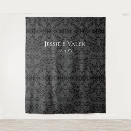 Tenture Mariage gothique gris et noir