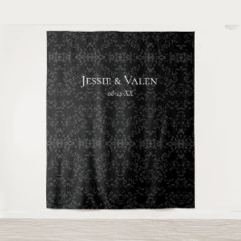 Tenture Mariage gothique tourbillonnant gris et noir