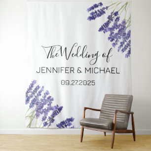 Tenture Mariage Lavender Floral Purple Fleurs