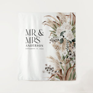 Tenture Mariage M. et Mme pampas herbe moderne élégant