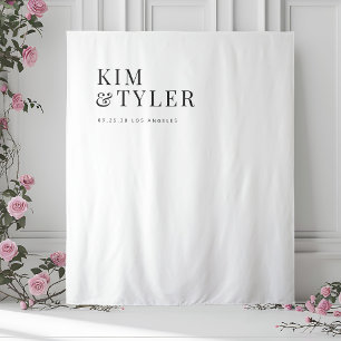 Tenture Mariage minimaliste simple en noir et blanc
