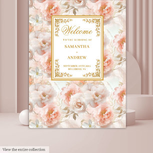 Tenture Mariage moderne doré rose rose doré fond