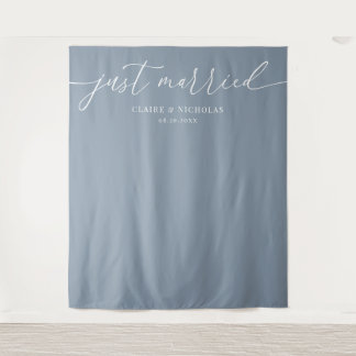 Tenture Mariage Moderne Élégant Bleu Poussiéreux Just Marr