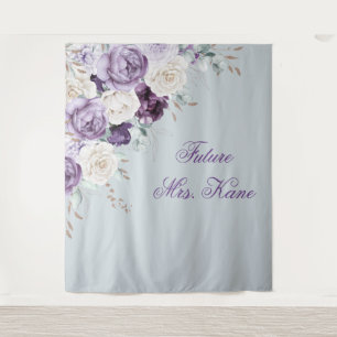 Tenture Mariage moderne floral violet et vert