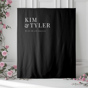 Tenture Mariage noir minimaliste simple