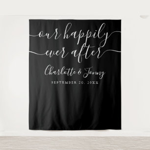 Tenture Mariage Photo Booth Prop en noir et blanc
