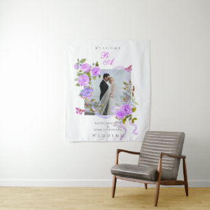 Tenture Mariage photo de ruban Rose violet