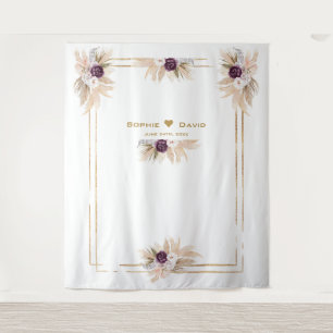 Tenture Mariage photo orchidée violet floral Pampas Grass