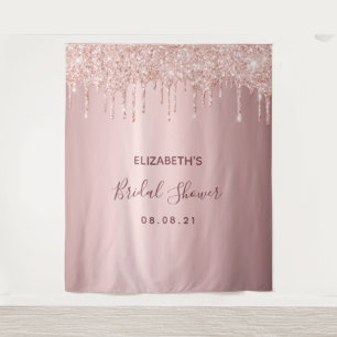 Tenture Mariage poussiéreux rose or gouttes