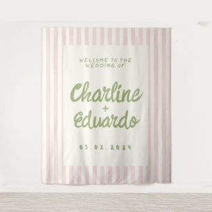 Tenture Mariage rayé rétro pastel