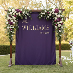 Tenture Mariage violet élégant cadre élégant