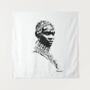 Tenture Mariée de mariage tribal