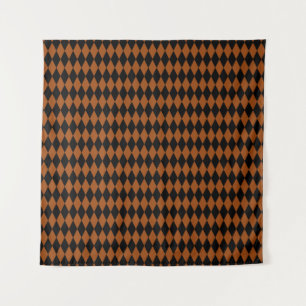 Tenture Marron Noir Harlequin Diamants Damier Design