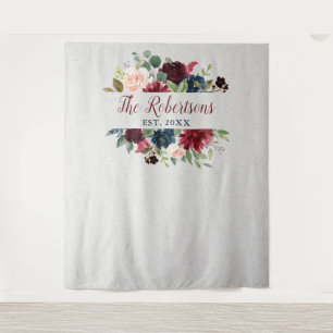 Tenture Marsala et coutume florale de mariage de Fête de