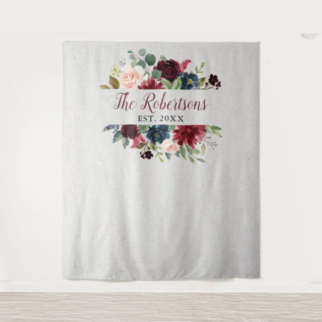 Tenture Marsala et coutume florale de mariage de Fête de (Devant)