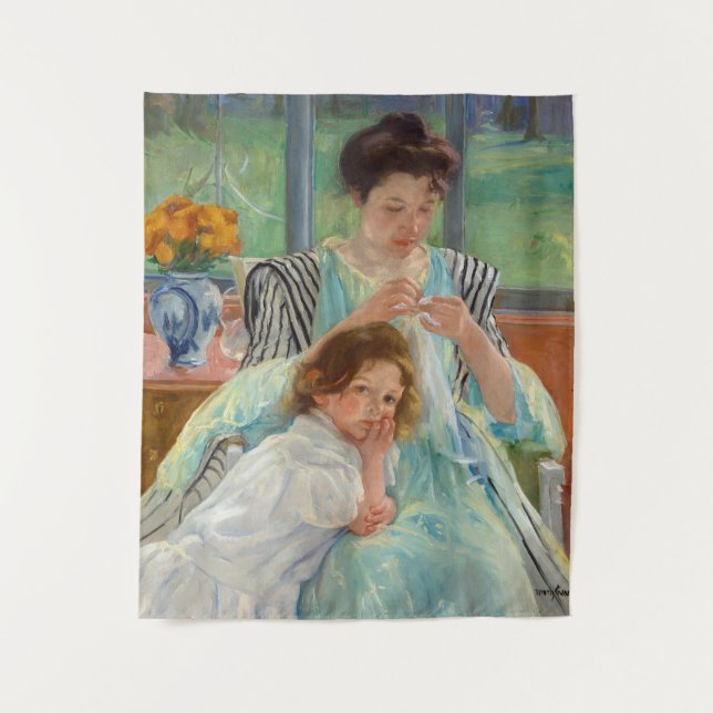 Tenture Mary Cassatt - Jeune mère coudre (Devant)