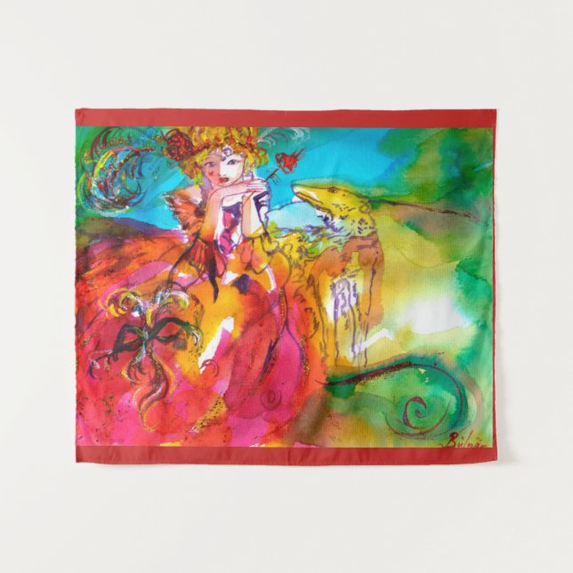 Tenture Masques de carnaval vénitien MIRANDOLINA (Devant (Horizontal))