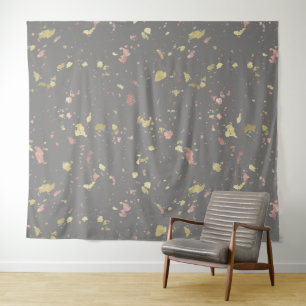 Tenture Matte Gold et Rose Gold Flakes gris foncé chaud