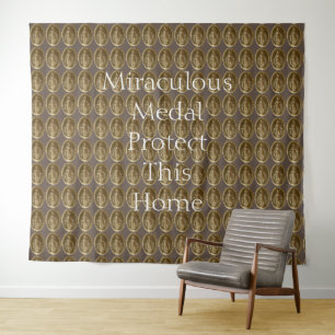 Tenture Médaille Miraculeuse Protéger Cette Maison