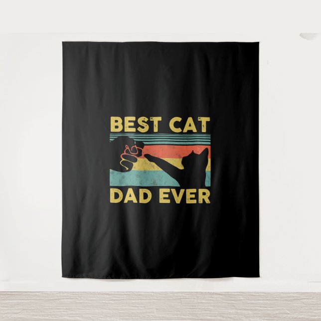 Tenture Meilleur Chat Papa Jamais t Drôle Chat Daddy Fête  (Devant)